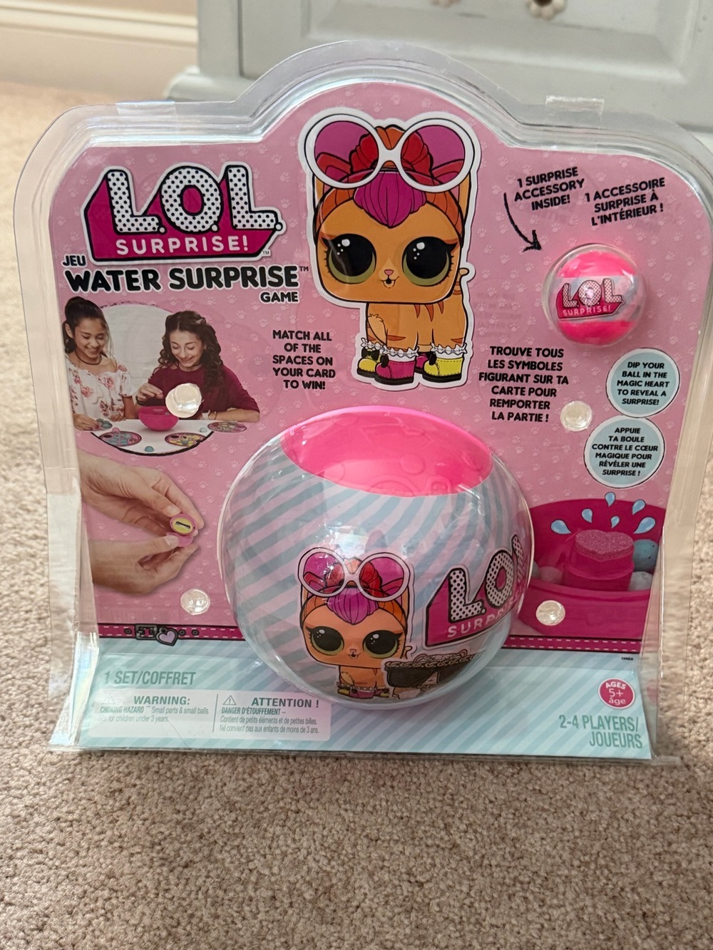 New L.O.L. Surprise! Pink & Light Blue Striped Water Surprise Ball Game lol